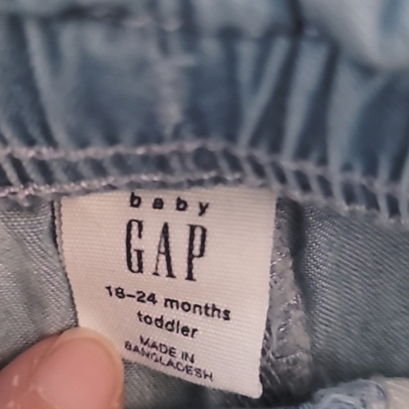 Baby Gap Blue Cotton Ruffled Drawstring Shorts 18-24m - Picture 5 of 6